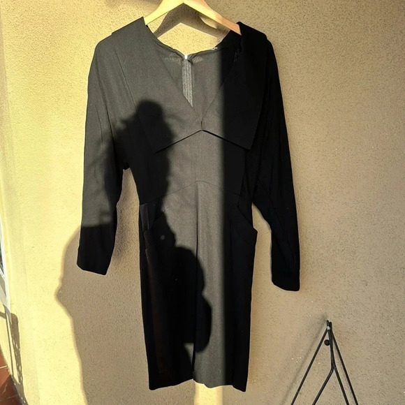 Vintage tuxedo style black dress size 42 or about a us 6 wool - Picture 6 of 16